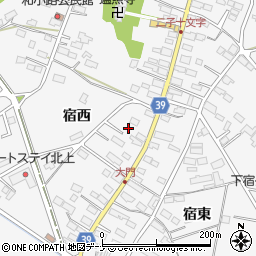 岩手県北上市二子町（宿西）周辺の地図