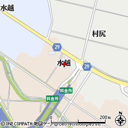 秋田県横手市猪岡水越周辺の地図