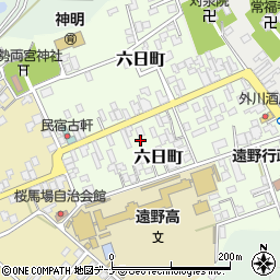 〒028-0525 岩手県遠野市六日町の地図