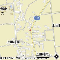 秋田県横手市大雄上田村東周辺の地図
