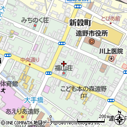 岩手県遠野市中央通り周辺の地図