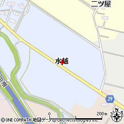 秋田県横手市塚堀水越周辺の地図
