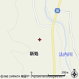 秋田県由利本荘市東由利法内新処4周辺の地図