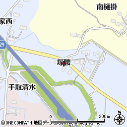 秋田県横手市塚堀（塚腰）周辺の地図
