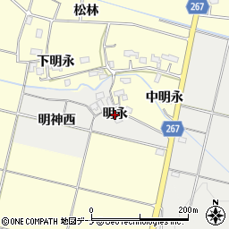 秋田県横手市上八丁（明永）周辺の地図
