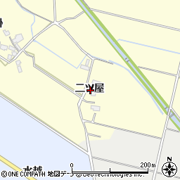 秋田県横手市下八丁二ツ屋周辺の地図