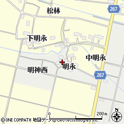 秋田県横手市上八丁明神西周辺の地図