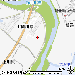 秋田県横手市睦成七間川原周辺の地図