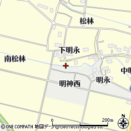 秋田県横手市下八丁周辺の地図