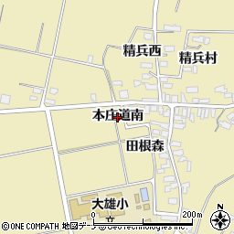 秋田県横手市大雄（本庄道南）周辺の地図