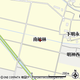 秋田県横手市下八丁南松林周辺の地図