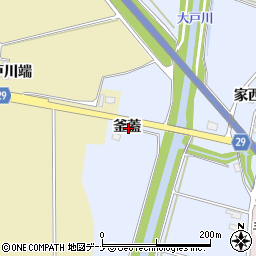 秋田県横手市塚堀釜蓋周辺の地図