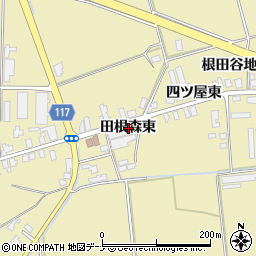 秋田県横手市大雄田根森東周辺の地図