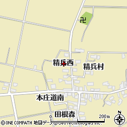 秋田県横手市大雄精兵西周辺の地図
