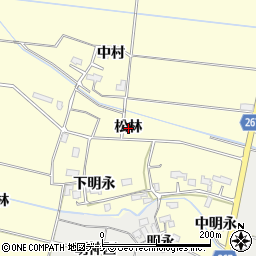 秋田県横手市下八丁（松林）周辺の地図