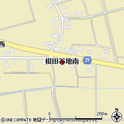 秋田県横手市大雄根田谷地南周辺の地図