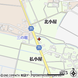 秋田県横手市静町払小屋周辺の地図
