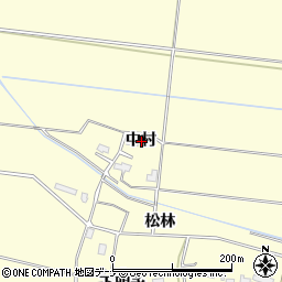 秋田県横手市下八丁中村周辺の地図