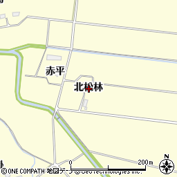 秋田県横手市下八丁北松林周辺の地図