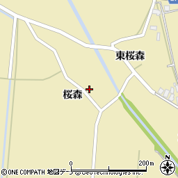 秋田県横手市大雄桜森周辺の地図