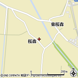 秋田県横手市大雄（桜森）周辺の地図