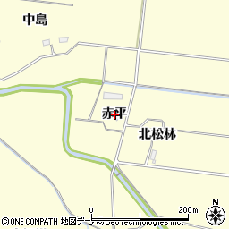 秋田県横手市下八丁赤平周辺の地図
