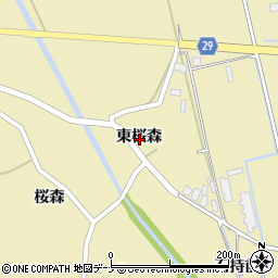 秋田県横手市大雄東桜森周辺の地図