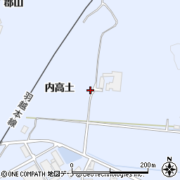 秋田県由利本荘市西目町沼田内高土周辺の地図