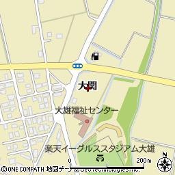 秋田県横手市大雄大関周辺の地図