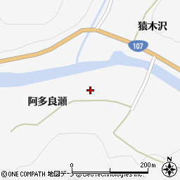 秋田県由利本荘市大簗阿多良瀬周辺の地図