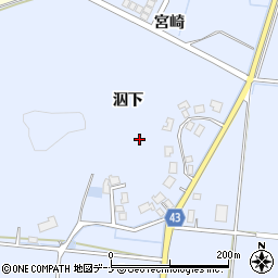 秋田県由利本荘市西目町沼田泅下周辺の地図