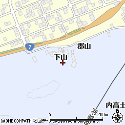 秋田県由利本荘市西目町沼田下山周辺の地図
