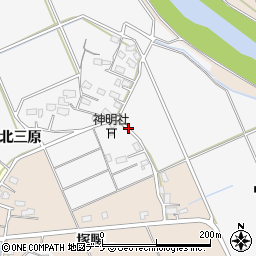 秋田県横手市睦成三原周辺の地図