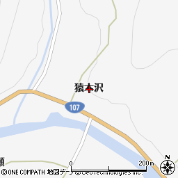 秋田県由利本荘市大簗猿木沢周辺の地図
