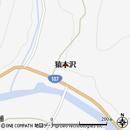 秋田県由利本荘市大簗（猿木沢）周辺の地図