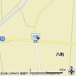 秋田県横手市大雄六町周辺の地図