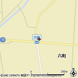 秋田県横手市大雄（六町）周辺の地図