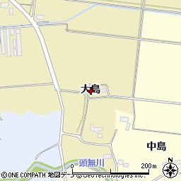 秋田県横手市下境大島周辺の地図