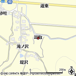 秋田県由利本荘市葛法耳取周辺の地図