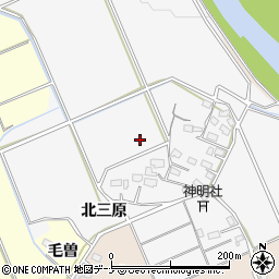 秋田県横手市睦成北三原周辺の地図