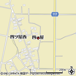 秋田県横手市大雄四ッ屋周辺の地図