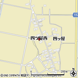 秋田県横手市大雄四ツ屋西周辺の地図