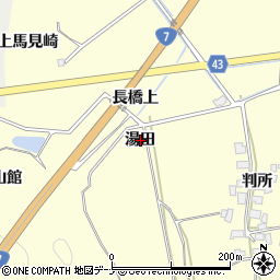 秋田県由利本荘市葛法（湯田）周辺の地図