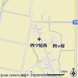 秋田県横手市大雄四ツ屋西98周辺の地図