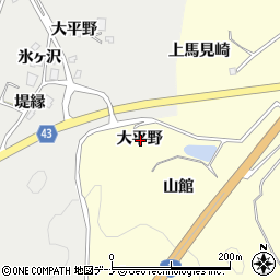 秋田県由利本荘市葛法大平野周辺の地図