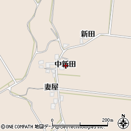 秋田県由利本荘市鮎瀬中新田周辺の地図