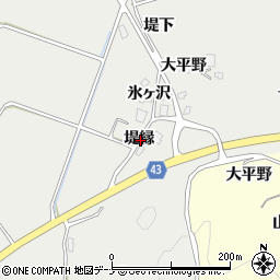 秋田県由利本荘市船岡堤縁周辺の地図