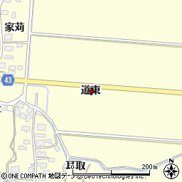 秋田県由利本荘市葛法道東周辺の地図