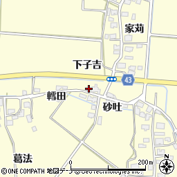 秋田県由利本荘市葛法下子吉127周辺の地図