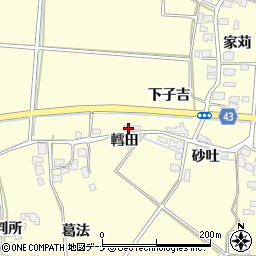 秋田県由利本荘市葛法下子吉128周辺の地図